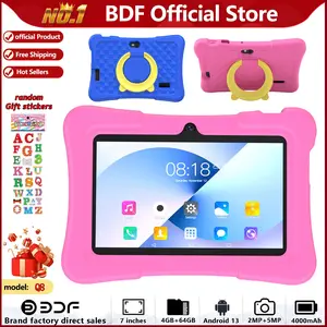 7-Inch Kids Tablet, Quad-Core Android 13.0, 4GB RAM 64GB Storage, 1280x800 Resolution, Dual Cameras, WiFi Bluetooth-compatible, Parental Control