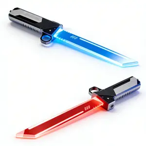 2 Pack Neon Lightsaber Sword, LED Light Saber, Motion Activated Sound, Changing RGB Blade for Cosplay, Dueling