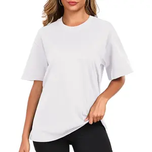 Womens Oversized Cotton T Shirts Crewneck Short Sleeve Tops Heavyweight Casual Loose Fit Drop Shoulder Fashion Tees 2026