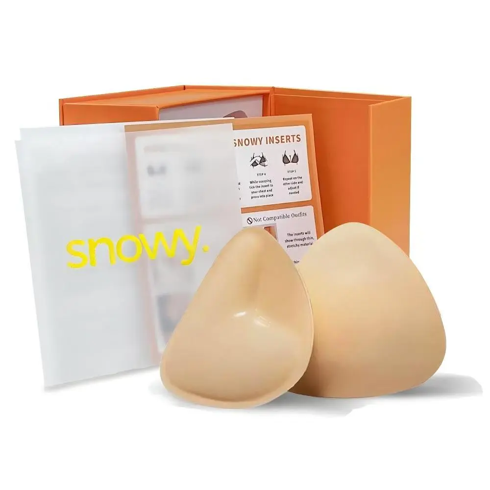 Snowy Push Up Bra Inserts 2 Cup Instant Lift Double Sided Adhesive Reusable Water Resistant for Dresses Bikinis Tops