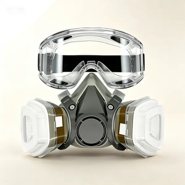 Reusable 410 Model Half Facepiece Respiratory Mask + Filters, Professional Welding/Soldering Respirator with Adjustable Strap, Anti-Fog Lens, Dual Activated Carbon Filters for Chemical Odors, Painting Sanding, Dual Filter, Painting Work