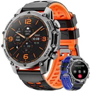 1.52-Inch Smart Fitness Watch, LED Backlight, Wireless Calling, Ip67 Water Resistant, Waterproof Multifunctional Watch, Long Battery Life, Compatible with iOS/android, Silicone Smart Watch, Sports Tracking Wristwatch