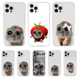 Sad Hamster Meme Funny Phone Cases For iPhone 17 Promax Pro Air 16 Plus 15 14 13 12 11 Transparent Silicone Soft Shockproof Protective Cover