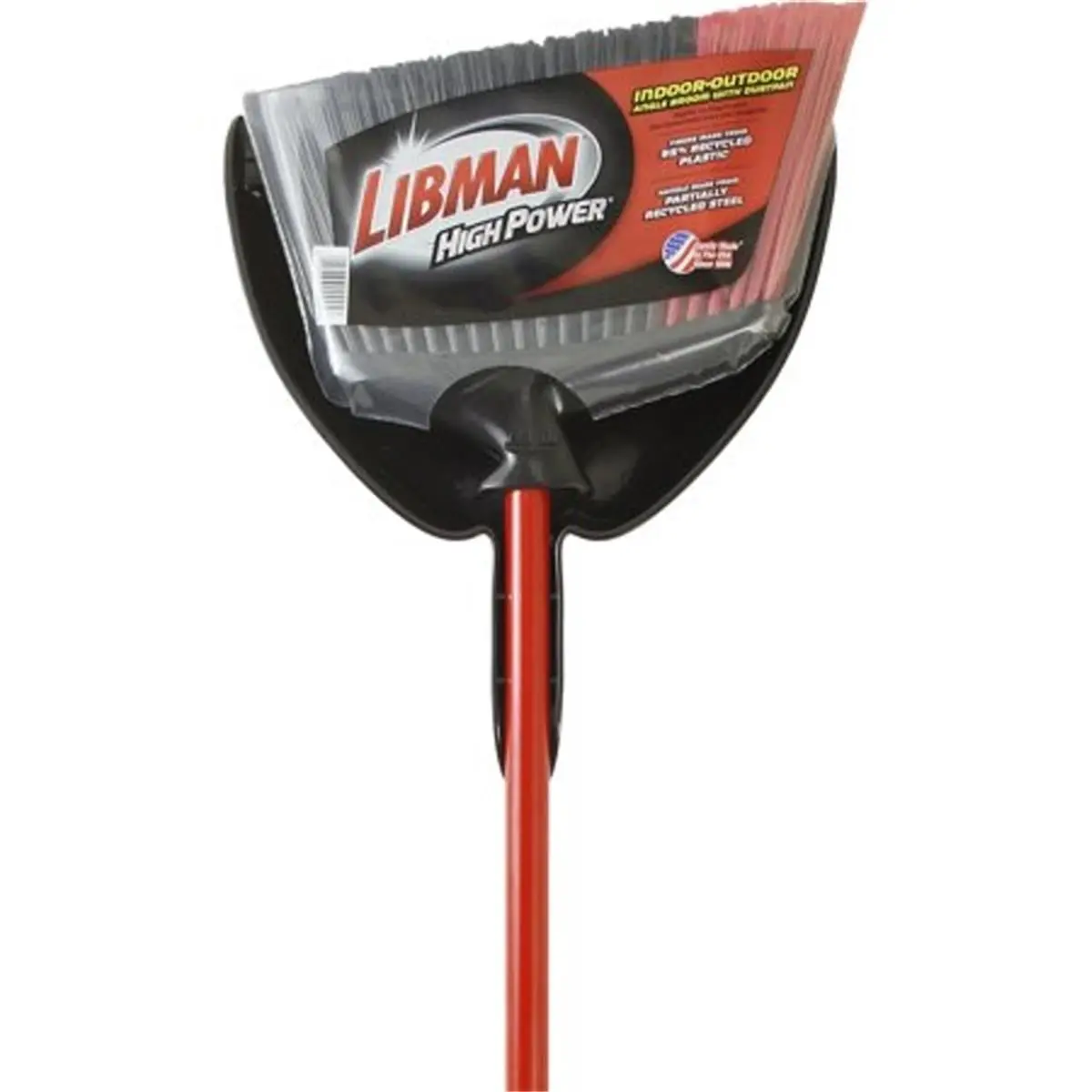212 MAIN High Power Steel Angle Broom with 13.75 in. Stiff Recycled PET Bristles, Corner-Cleaning Design, and Included Dustpan