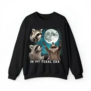 In My Feral Era Racoons Howling At The Moon Sweatshirt