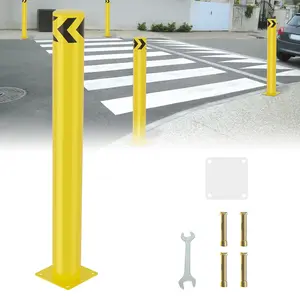 Nilight Safety Bollard, 42 inches Height Steel Bollard Post High High Visibility, 1 Pack