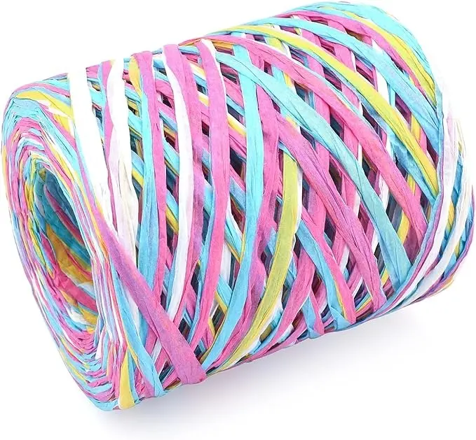 Colored 394 Feet Paper Ribbon, Colored Packing Paper String, Pink Ribbon for Gift Wrapping and DIY Decoration, Valentine's Day