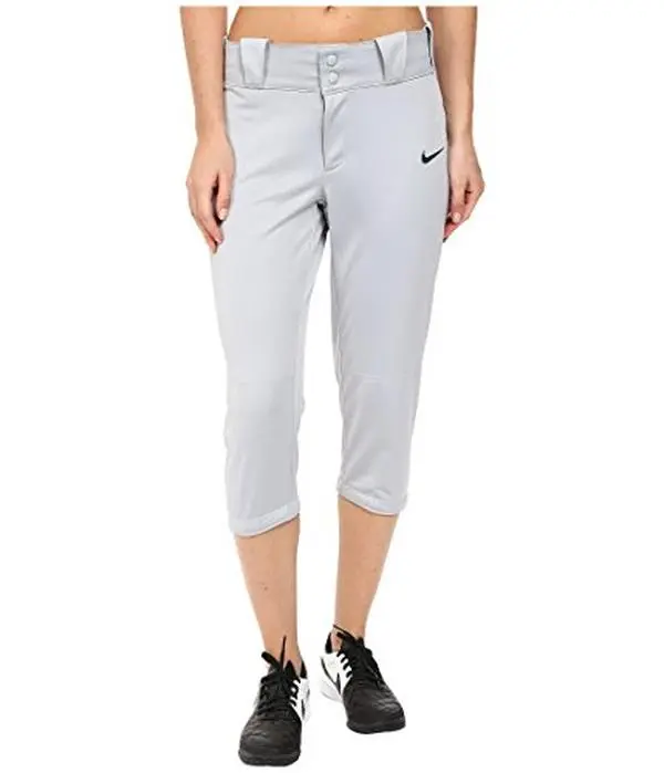 NIKE Women's Diamond Invader 3/4 Pants, Wolf Grey/Black, X-Large