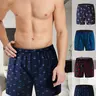Men's Woven Cotton Plaid Boxer Shorts - 4-Pack, Button-Closure, Stylish Funny, Soft Breathable Loose, Menswear Nightwear Sleep Pajamas Shorts Loungewear, Summer Everyday Essentials