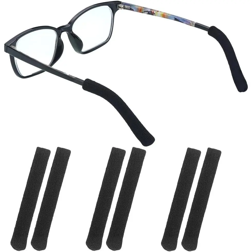 3 Pairs Upgrade Soft Eye Glasses Ear Grippers, Soft Knitted Cotton Glasses Ear Cushions, Glasses Ear Grips Non Slip, Suitable for Men Women   Work and Study