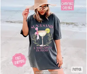 Sun and Sand Margarita Comfort Colors Shirt, Cute Cocktail Tshirt, Trendy Margarita Tee