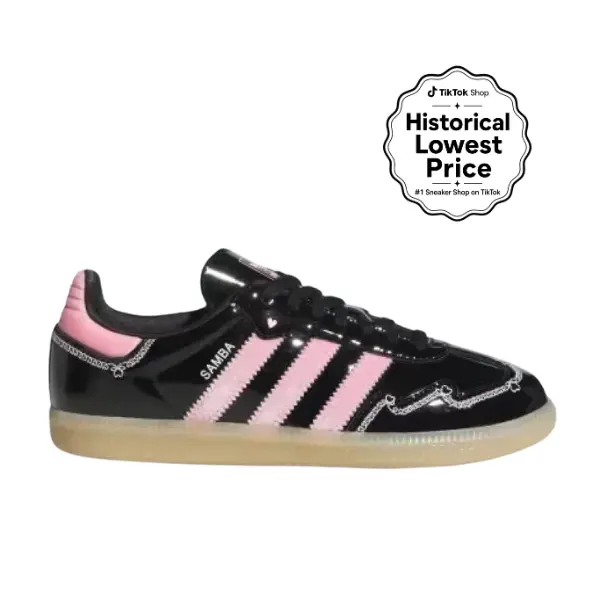 adidas Samba OG Valentine's Day Black-Light Pink (2026) Youth/Women's Rubber Casual Sneaker, Sports Walking Shoes, Trendy Everyday Footwear, Fashion Sneakers, Athletic Casual Sneakers