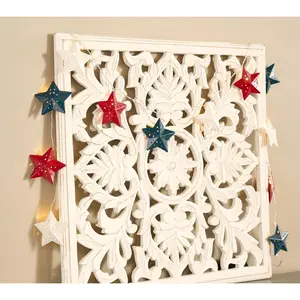 Home Reflections 75" Punched Metal Stars LED Light Strand