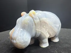 nature crystal hippo agate crystal carving Natural Stone for Home Office Decor, Gift Interior, Chakra Balancing & Reiki Healing