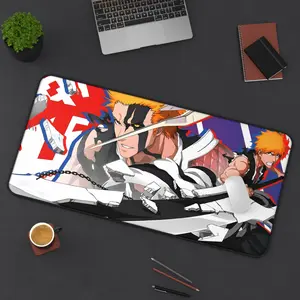 Bleach Anime Desk Mat Kurosaki Ichigo Blach Anime mousepad Dark Black Orange High quality Design Anime Desk Mat for Game room