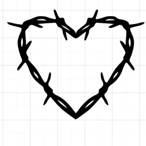Barbed wire heart funny vinyl decal sticker 5"