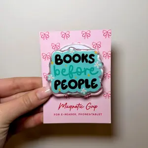 Books Before People MagSafe Phone Grip, Cute Magnetic Phone Holder, Adorable GripTok mount accessories Foldable Wireless pop socket