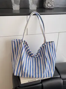 Striped Casual Handbag for Women, Lightweight Large Capacity, Versatile Design, Perfect for Outdoors and Special Occasions
