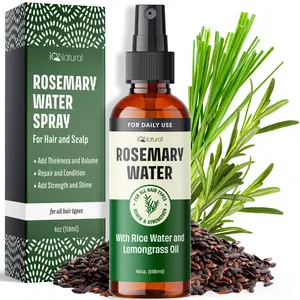 IQ Natural Rosemary Water Spray for Hair, Hydrating Hair Mist - 4oz Haircare Organic Blend Oil Rice Comfort