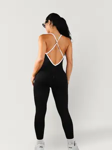 Ribbed Polly Jumpsuit (Black)
