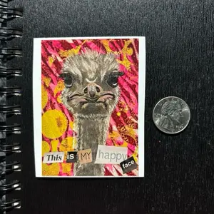 “This Is My Happy Face” Ostrich Sticker | Funny Grumpy Sticker | Sassy Vinyl Sticker