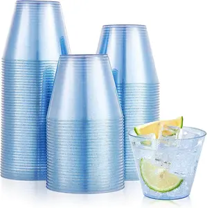 9oz Bulk Glitter Cups | Case Sparkle Tumblers for Milkshakes, Iced Coffee, Bubble Boba Tea | Durable Heavy-Duty Plastic | Restaurant Supply
