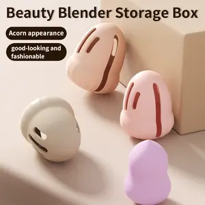 Portable Lightweight Dustproof Breathable Makeup Sponge Storage Box, Silicone Powder Puff Organizer, Travel Cosmetic Bag, Durable Beauty Sponge Holder, Makeup Tool Organizer