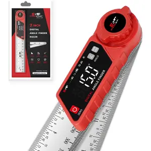 Digital Angle Finder Tool 7 Inch / 200 mm, Miter  Protractor for Compound Angle Measuring in Woodworking Construction DIY, Angle Ruler by