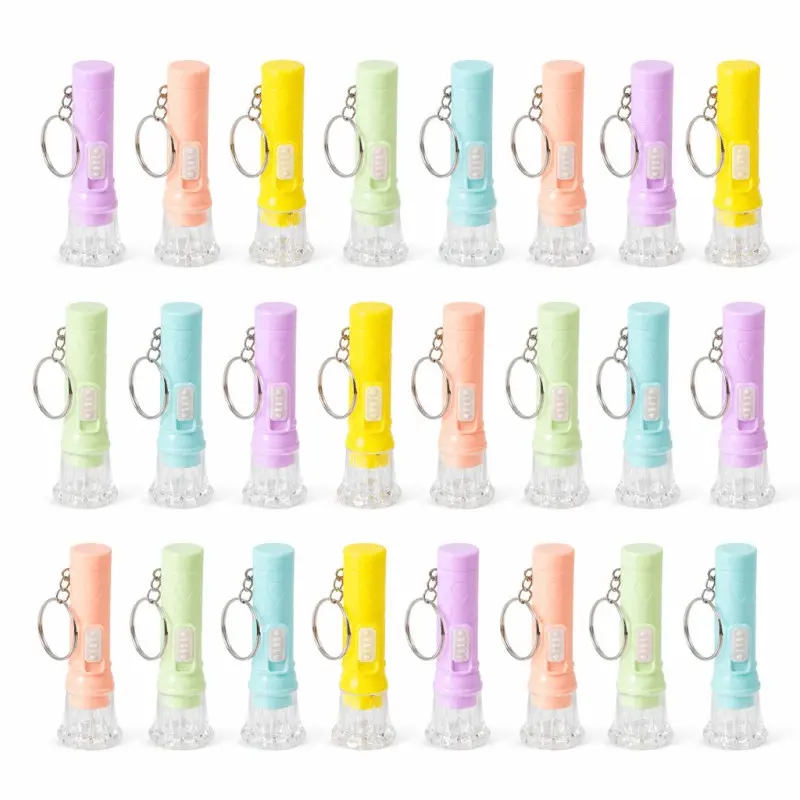 12/24pcs Mini Flashlights, Emergency Flashlights, Random Colors, LED Small Keychain Lights, Novelty Holiday Gifts, Camping Christmas Party Gifts