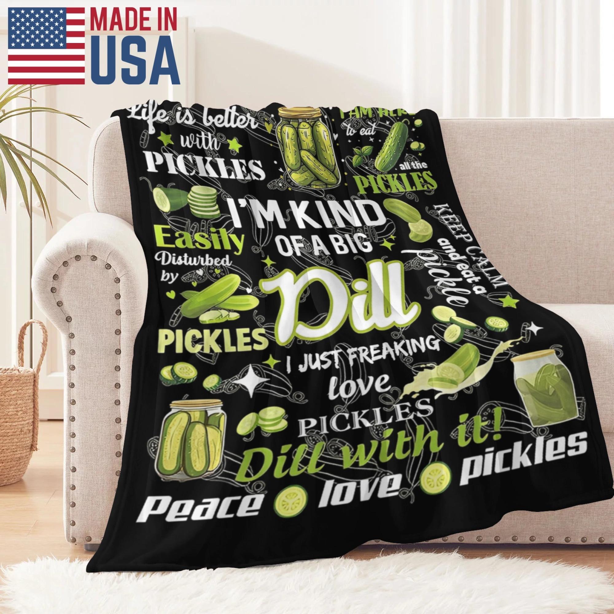 Pickle Blanket Gifts for Pickle Lovers, Pickles Birthday Gifts for Women, Friend, Girl, Soft Warm Blanket for Pickles Lovers, Gift for Couch Sofa Gifts for Christmas Thanksgiving Day 50x60in