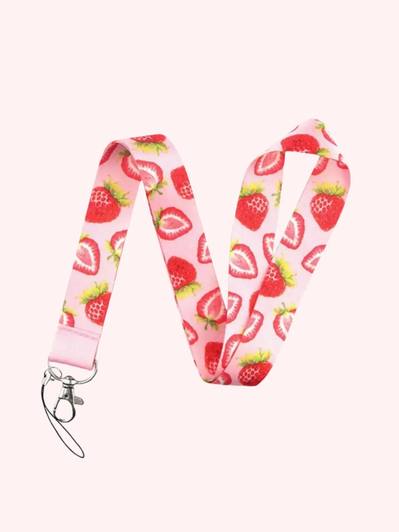 Summer Fruit Lanyard, Strawberry, Watermelon, Pineapple, Lemon, Avocado, Kiwi, Keychain, Cute Cartoon Style, All Seasons, Gift Idea