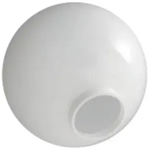 G6WA31/4N: 6" White Acrylic Lamp Post Globe | Smooth Textured with 3.14" Fitter Neck