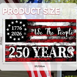 Usa Independence Day Flag, Triple Layer Patriotic Theme Outdoor Display Decor, 3x5 Feet, Dual-Sided, Perfect for Front Door, Porch, Wall, Party, Decorative