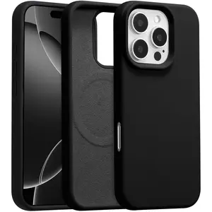 Magnetic for iPhone 16 Pro Max Case 6.9", Premium Liquid Silicone Case,[Compatible with Magsafe][Soft Anti-Scratch Microfiber Lining],Slim Thin Shockproof Phone Cover-Black