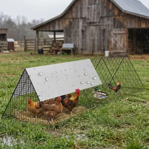 YJ-Garvee Chicken Tunnels for Yard, 118.1x28x24.2 inch, Portable Chicken Runs with Cover, Easy Installation, Portable Chicken Coop for Outdoor Backyard Farm Use