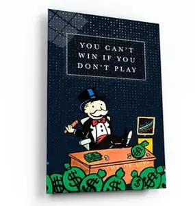 You Can’t Win If You Don’t Play Motivational Wall Art, Alec Monopoly Poster, Entrepreneur Success Poster For Office Decor Frames Glossy