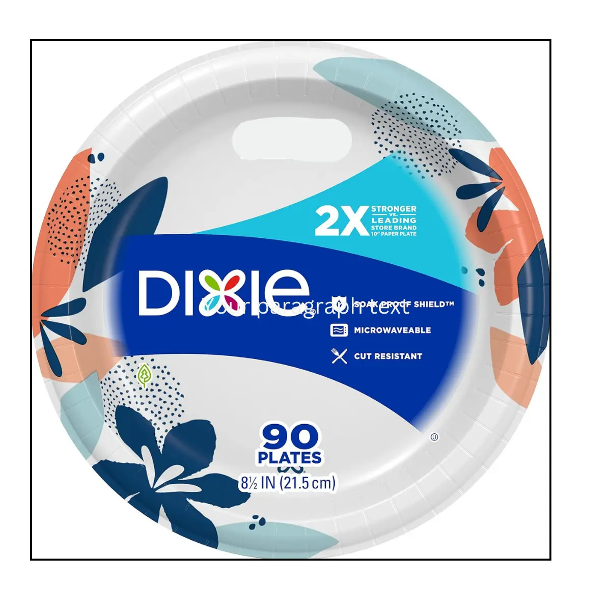 Medium disposable Paper Plates, 8.5 Inch, 90 Count