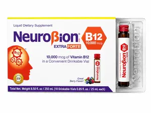 Neurob B12 Extra Forte Paquete Grande de 10 - Extra Forte Vitamin B12 Dietary Supplement 10 Pack