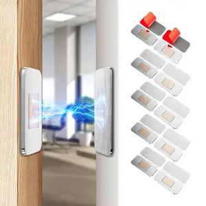 Magnetic Door Catch Ultra Thin Cabinet Magnets 10 Pack Strong Suction Door Latches with Adhesive Stickers Stainless Steel Heavy Duty Hidden Closure for Closet Sliding Door Wardrobe Kitchen