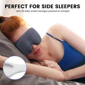 AILE Eye Mask - 100% Light-Blocking Sleep Eye Mask for Back and Side Sleepers, Zero Eye Pressure, Breathable Soft Design, Light Blue - Soothing