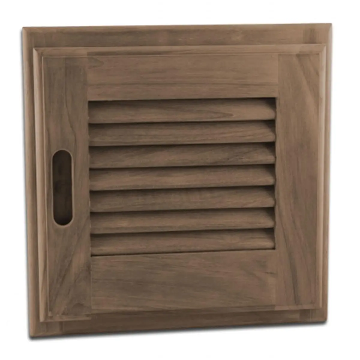212 MAIN Solid Teak Louvered Door with Square Frame for Audio Equipment Enclosures - Small, Right-Hand (RH), 12x12 in, Beautiful Detailed Finish, Smooth Finish to Your Project, Doors