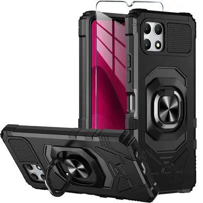 T-Mobile REVVL 7Pro 5G Phone Case With Screen Protector - Black TPU Protective Cover