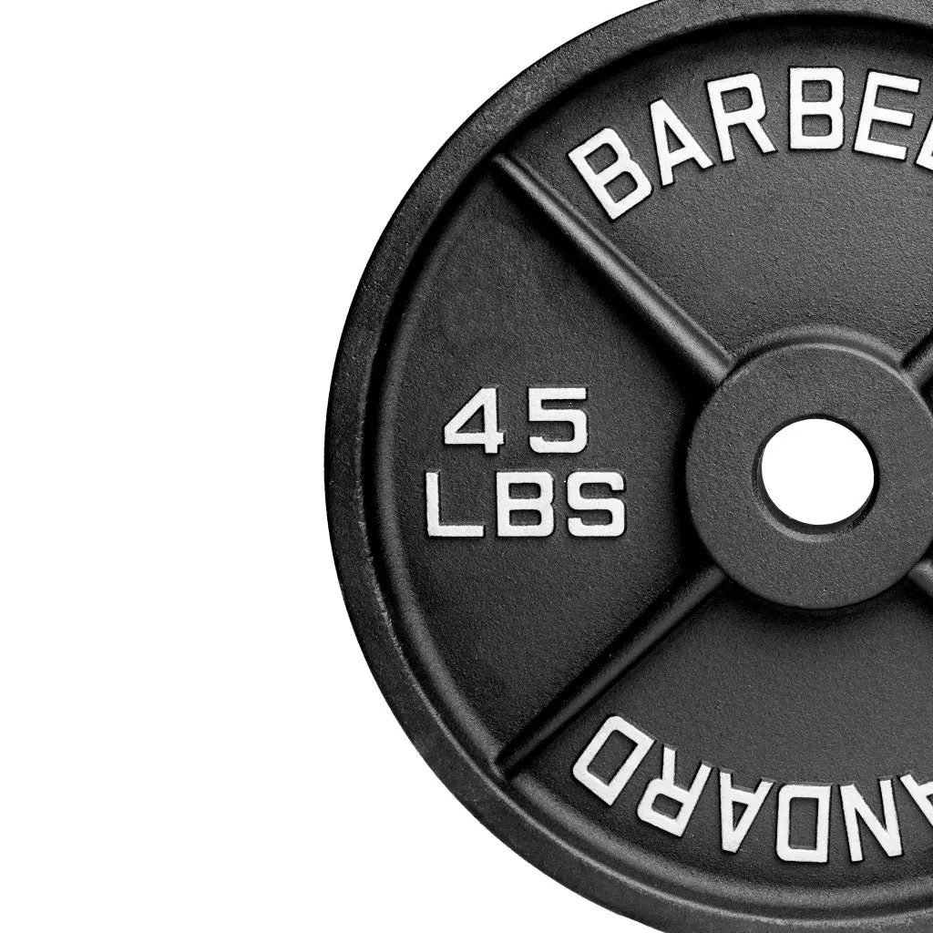 Olympic Weight Plate Pairs | 45 to 2.5 pounds | Black powder coat and raised white lettering