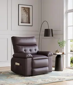 Oversized Recliner Chair - PU Leather Manual Recliner - 1.5X Sponge Filling Ultimate Comfort Lazy Chair for Relaxation
