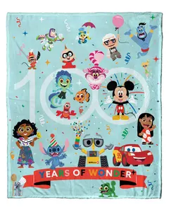 Northwest Disney 100 Silk Touch Throw Blanket, 50" x 60", Years of Wonder