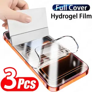 3 PCSScreen Protector Suitable For IPhone 17 Air 17 Pro 17 Pro Max,Suitable For IPhone 16e 16 16 Plus 16 PRO 16 PRO MAX 15 15 Plus 15 PRO 15 PRO MAX 14 14 Plus 14 PRO 14 PRO MAX Hydrogel Film Auto Repair Anti-Scratch Fingerprint Resistant Touch Sensitive