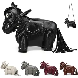 Dadamayar 3D Pony Crossbody Bag for Women - Vegan Leather Waterproof Mini Bag with Fringe Tail - Trendy Fashion Accessories Gift - Comfortable Wide Strap & Spacious Design - Perfect for Daily Outings & Concerts - 5 Stylish Colors