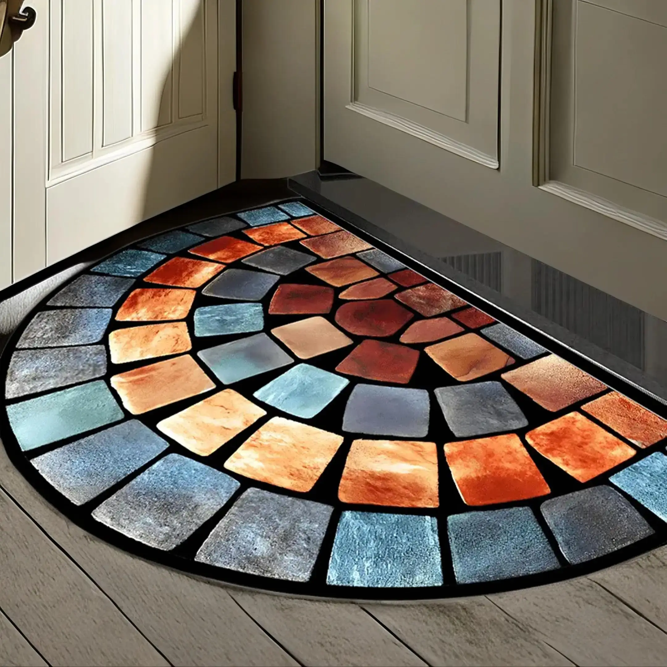 Colorful Geometric Pattern Door Mat, Non-slip Indoor Entrance Unique Home Decorative Rugs, Soft and Thick Door Mat for Home Decor, Porch and Living Ro