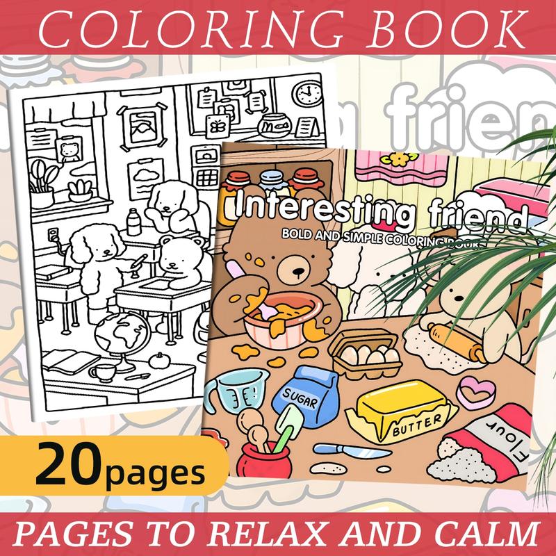 BOBBIE GOODS Adult Coloring Book, 20-Page Drawing Activity, Ideal Gift for Adults & Festive Occasions, Party Supplies