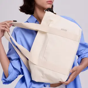NEVERLAB FitX Collection Crossbody Tote Bag Multi-Functional Shoulder Bag Lightweight Fashionable Casual Daily Use Bag for Women (White, Black)